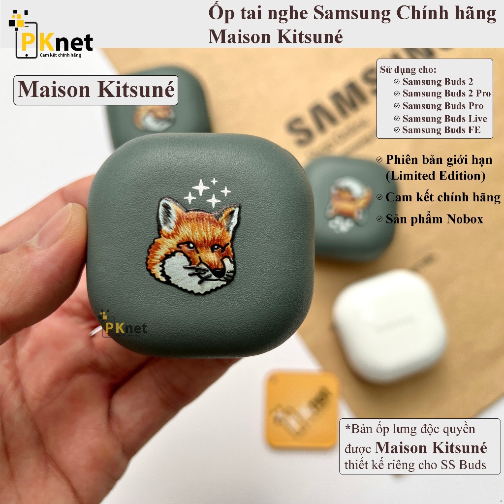 Ốp Samsung Buds 2 / Buds 2 Pro/ Buds Live/ Buds FE/ Buds Pro phiên bản Maison Kitsune Chính Hãng