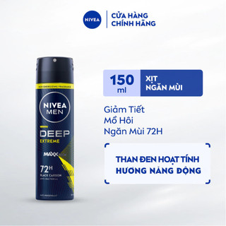 Xịt ngăn mùi Nivea dành cho nam Khô thoáng | Kháng khuẩn | Chống ố áo | Mát Lạnh | Hương Gỗ 150ml