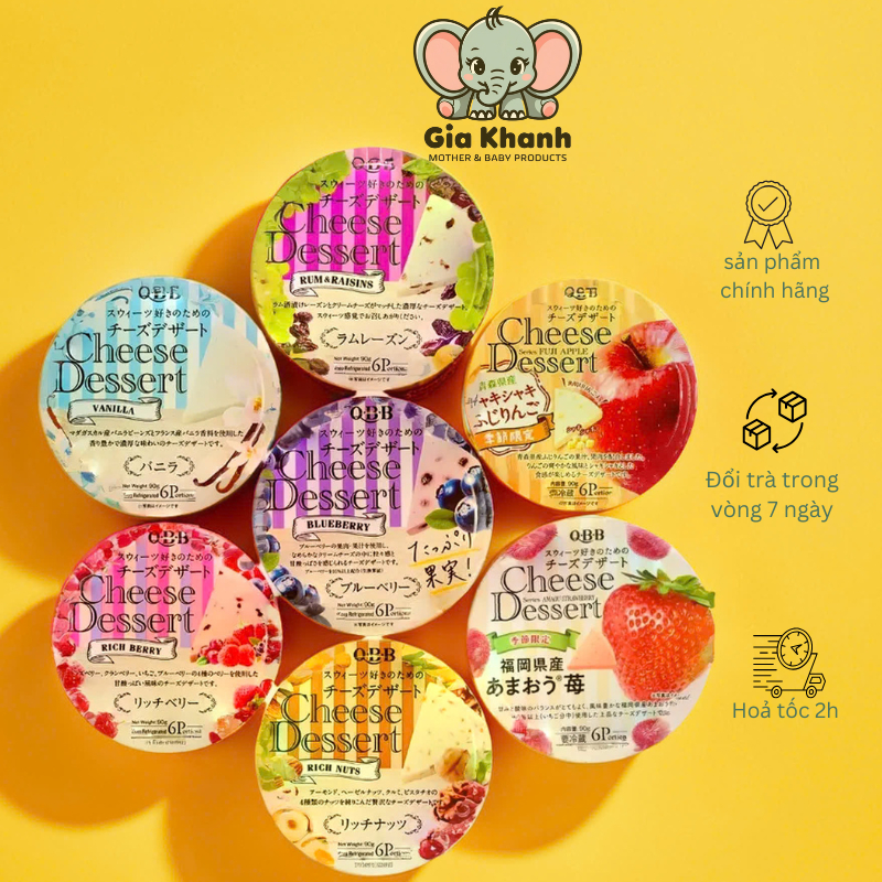   Date Mới  Phô Mai QBB Nhật Bản Cho Bé Từ 12 Tháng – Đủ Vị Trái Cây Hộp 6 Miếng 90g 