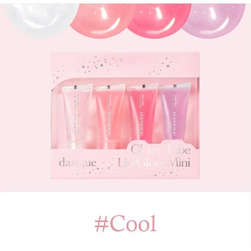 Set son bóng Dasique Glowy Tube Lip Gloss Mini Kit #Cool