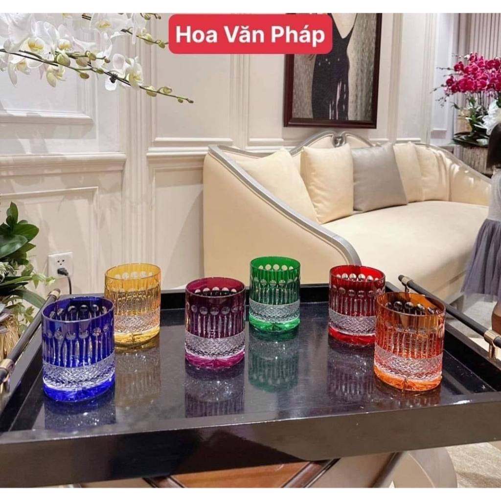 Bộ 6 Cốc Pha Lê Màu Marika 280ml sang xịn - Made in Poland