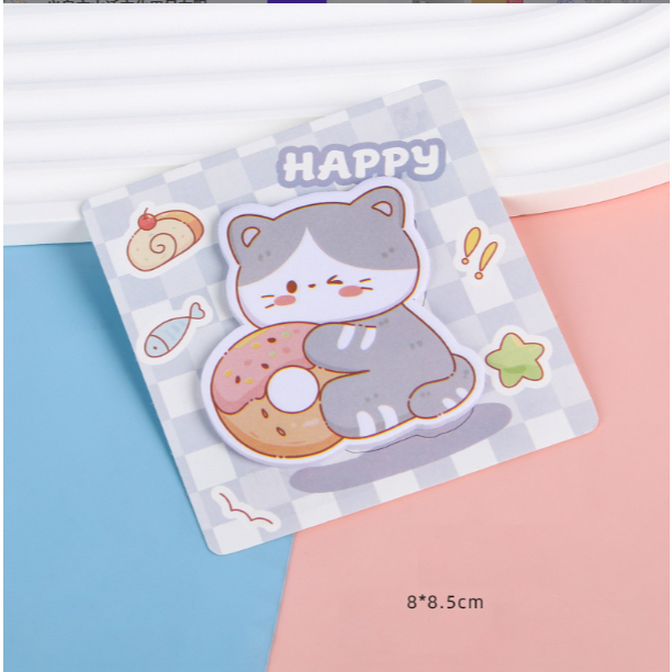 Sổ note mèo đào trắng hồng N23 sổ note cute sổ note dễ thương