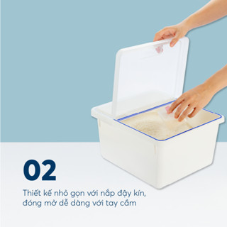 Thùng Đựng Gạo -thông minh Cao Cấp INOCHI Sendai 12 KG Nắp Nhựa Kháng Khuẩn Chống Ẩm