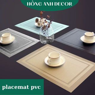 Tấm Lót Bàn Ăn Miếng Lót bàn Ăn Placemat Khung Đôi Chống Thấm Nước Trang Trí Bàn Ăn Gia Đình Nhà Hàng Khách Sạn