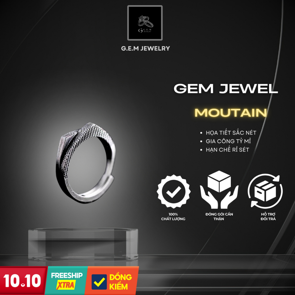 Nhẫn nam, nữ GEM Jewels Moutain NTT007