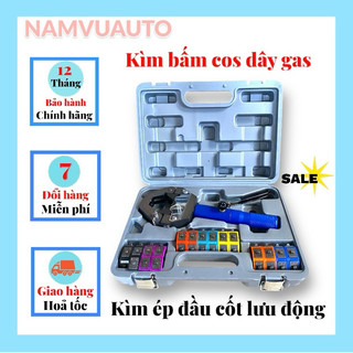Bộ kìm ép đầu cốt dây gas cầm tay lưu động, Kìm bấm cos ống tuy ô điều hoà ô tô
