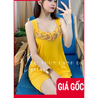 [45-75kg] Bộ Mặc Nhà Thun Lạnh Đùi Dây Bản