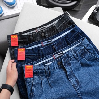 Quần bò túi chéo nam Trung Niên. Quần jean nam trung niên dáng thụng túi chéo 2 ly ỐNG rộng Ảnh thật