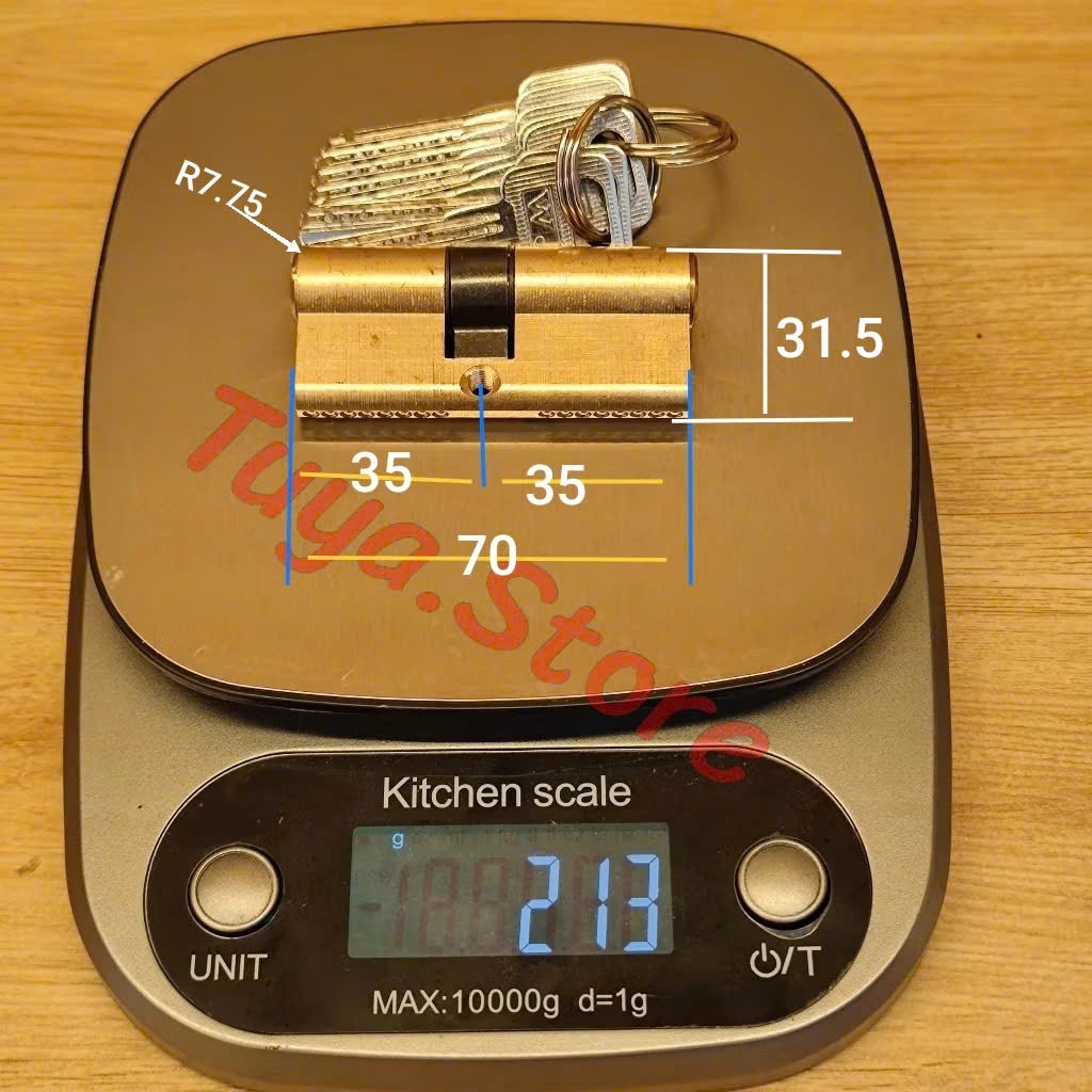 Lõi Khóa Thay Thế Cho Khóa Cửa Tay Gạt, Kèm 8 Chìa, Nhiều Mẫu Cho Khách Lựa Chọn, Khóa 2 Bên (Bằng Đồng)