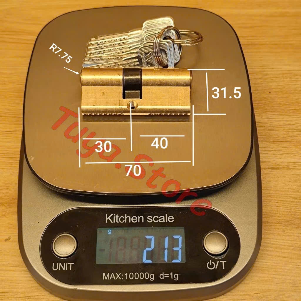 Lõi Khóa Thay Thế Cho Khóa Cửa Tay Gạt, Kèm 8 Chìa, Nhiều Mẫu Cho Khách Lựa Chọn, Khóa 2 Bên (Bằng Đồng)