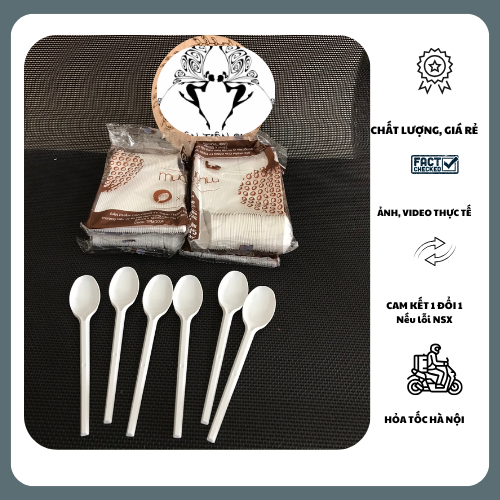 100 chiếc ( 2 set mỗi set 50c) thìa nhựa loại dùng 1 lần sữa chua, cafe tientienshop
