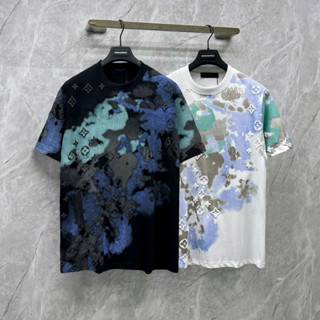 Áo phông nam nữ Premium cotton Eo Vì mặt trước in loang màu dập vân hoa nổi