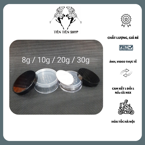 Hũ jar đựng phấn bột 8g, 10g, 20g, 30g