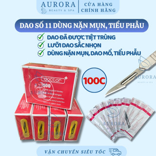 [TÁCH LẺ] Dao số 11 hộp 100 chiếc dùng trong tiểu phẫu, nặn mụn, dao mổ | Hộp dao số 11 dùng trong spa