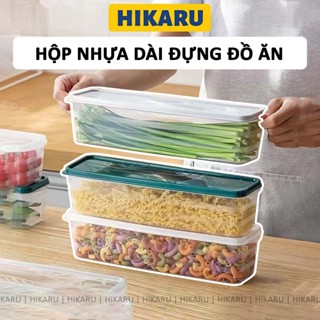 Hộp Nhựa Đựng Thực Phẩm Dáng Dài HIKARU Nhựa PP Cao Cấp Đựng Rau Củ Ngũ Cốc Kèm Nắp DT241102801
