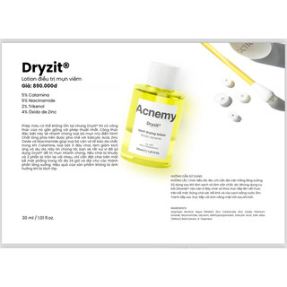 (ĐMN) Acnemy Dryzit - lotion xử lý mụn viêm 30ml