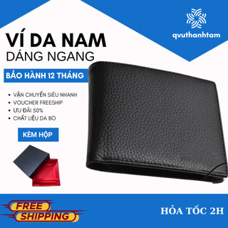 Ví Nam Da Thật Đẹp Kiểu Ngang | Bóp Da Bò Đựng Tiền | LT01