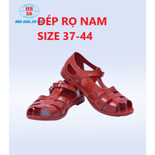 Dép rọ nam Hoa San cao cấp size 37-44, Dép đi mưa chống trơn trượt, dép quai hậu đi rừng