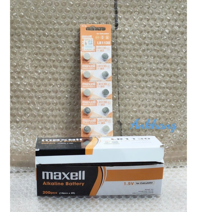 Vỉ 10 Viên Pin nút áo LR1130 / AG10 /189 Maxell Alkaline 1.5V - CHÍNH HÃNG