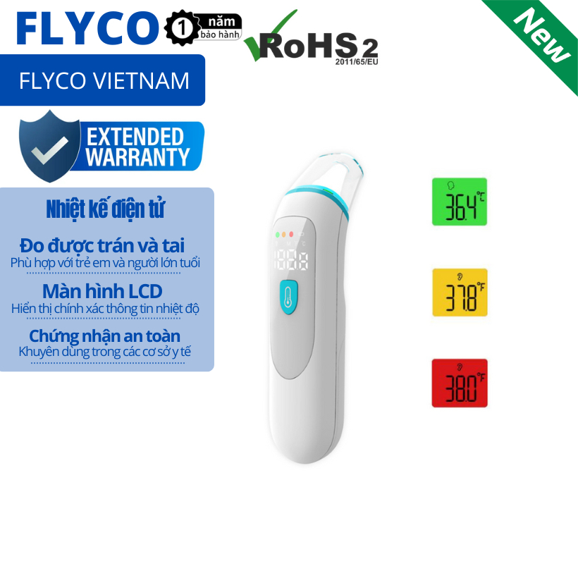 [Voucher 20%][2025] Nhiệt Kế Điện Tử Thông Minh 2in1 Đo Được Tai Và Trán Hợp Cho Bé, Người Lớn Tuổi - Cửa hàng Flyco