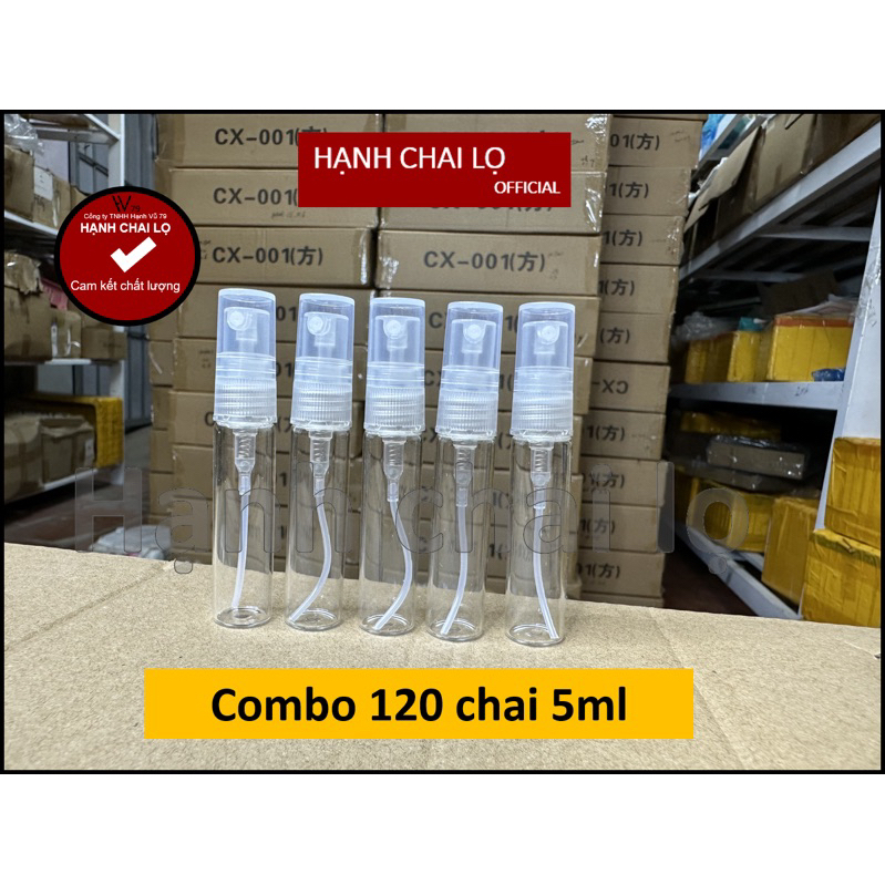 COMBO 120 chai 5ml nắp nhựa trắng