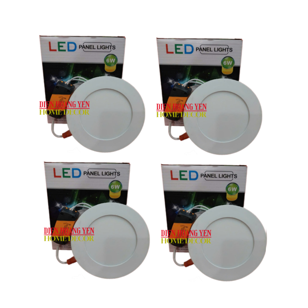Combo 4 Đèn Led Panel Âm Trần 6W Tròn Phi 100