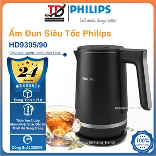  Ấm Đun Siêu Tốc Philips HD9395 00 2200w - 1.7Lit Thân Ấm 2 Lớp Hàng Chính Hãng 