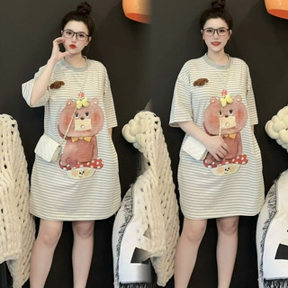 Váy Đầm GẤU NÂU Kèm Phụ Kiện hàng Quảng Châu cao cấp chuẩn Loại 1, Váy cao cấp Bầu bí bon chen vô tư outfit xu hướng mới