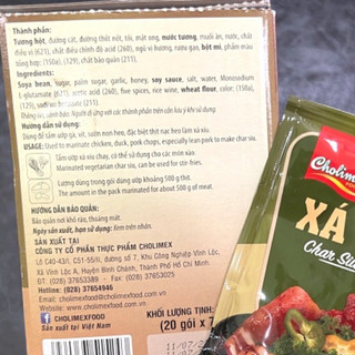 [chay/mặn]Xốt ướp Xá xíu Cholimex (gói 70gr)