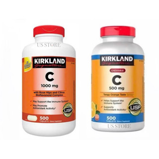 Viên Vitamin C 500mg C 1000mg Kirkland Signature hộp 500 viên của Mỹ