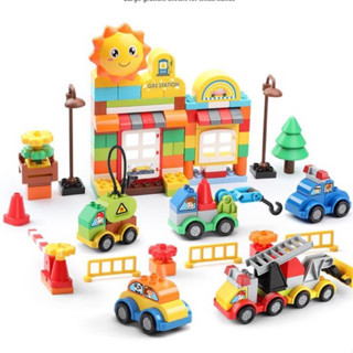 Xếp hình Duplo cao cấp Feelo xịn xò 179 chi tiết, 255 chi tiết to xe ô tô, ngôi nhà, robot