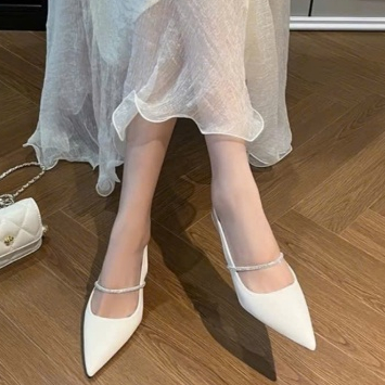 Sandanl SỤC Cao Gót Nữ Cao 7cm Gót Nhọn NGỌC TRINH STORE 2 Màu Trắng Đen KB 051 - Shoes, Nữ | BigBuy360 - bigbuy360.vn