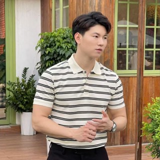  Áo Polo Otis Star thun gân sọc ngang Chất vải Cotton và sợi tổng hợp co giãn Form Regular 230gsm 