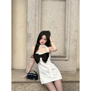 váy lụa Nơ dây yếm Emina