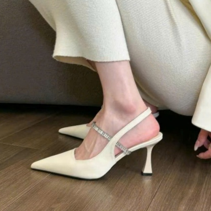 Sandan sục cao gót nữ 7cm gót nhọn KB 052 ngọc trinh store kết xoằn hạt vuông - Nữ, Shoes | BigBuy360 - bigbuy360.vn