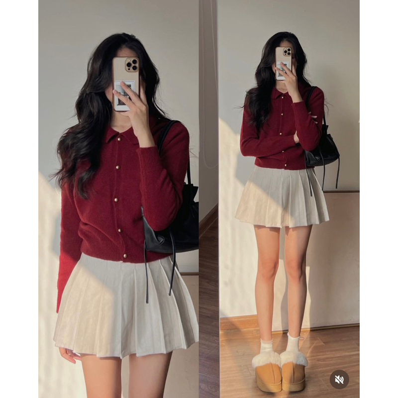 (Hàng QC L1) Áo len cadigan cúc đồng CỔ SEN form vừa nhẹ nhàng cho mùa thu đông | BigBuy360 - bigbuy360.vn