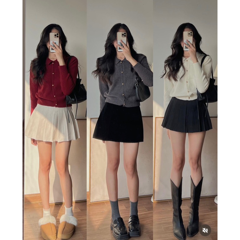 (Hàng QC L1) Áo len cadigan cúc đồng CỔ SEN form vừa nhẹ nhàng cho mùa thu đông | BigBuy360 - bigbuy360.vn