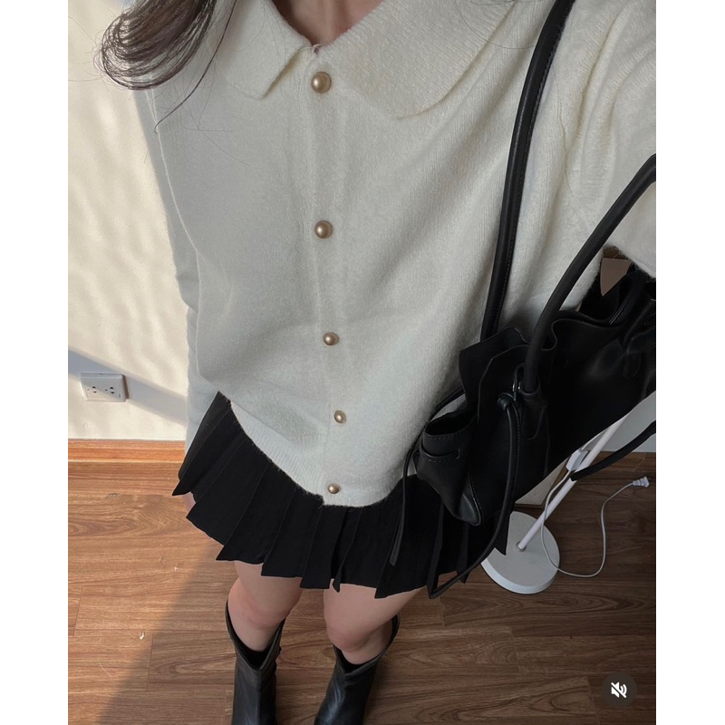 (Hàng QC L1) Áo len cadigan cúc đồng CỔ SEN form vừa nhẹ nhàng cho mùa thu đông | BigBuy360 - bigbuy360.vn