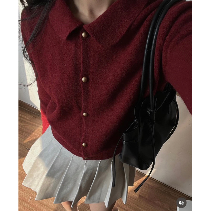 (Hàng QC L1) Áo len cadigan cúc đồng CỔ SEN form vừa nhẹ nhàng cho mùa thu đông | BigBuy360 - bigbuy360.vn