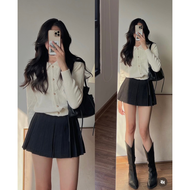 (Hàng QC L1) Áo len cadigan cúc đồng CỔ SEN form vừa nhẹ nhàng cho mùa thu đông | BigBuy360 - bigbuy360.vn