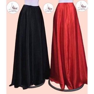 Chân váy mặc cùng áo dài, thiết kế xoè 360 rộng, có 4 màu đỏ, đen, vàng, trắng