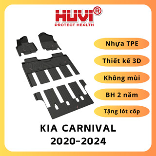 [Mua lót sàn tặng lót cốp] Thảm lót sàn xe ô tô KIA CARNIVAL 2020-2024 nhựa TPE chính hãng Huvi