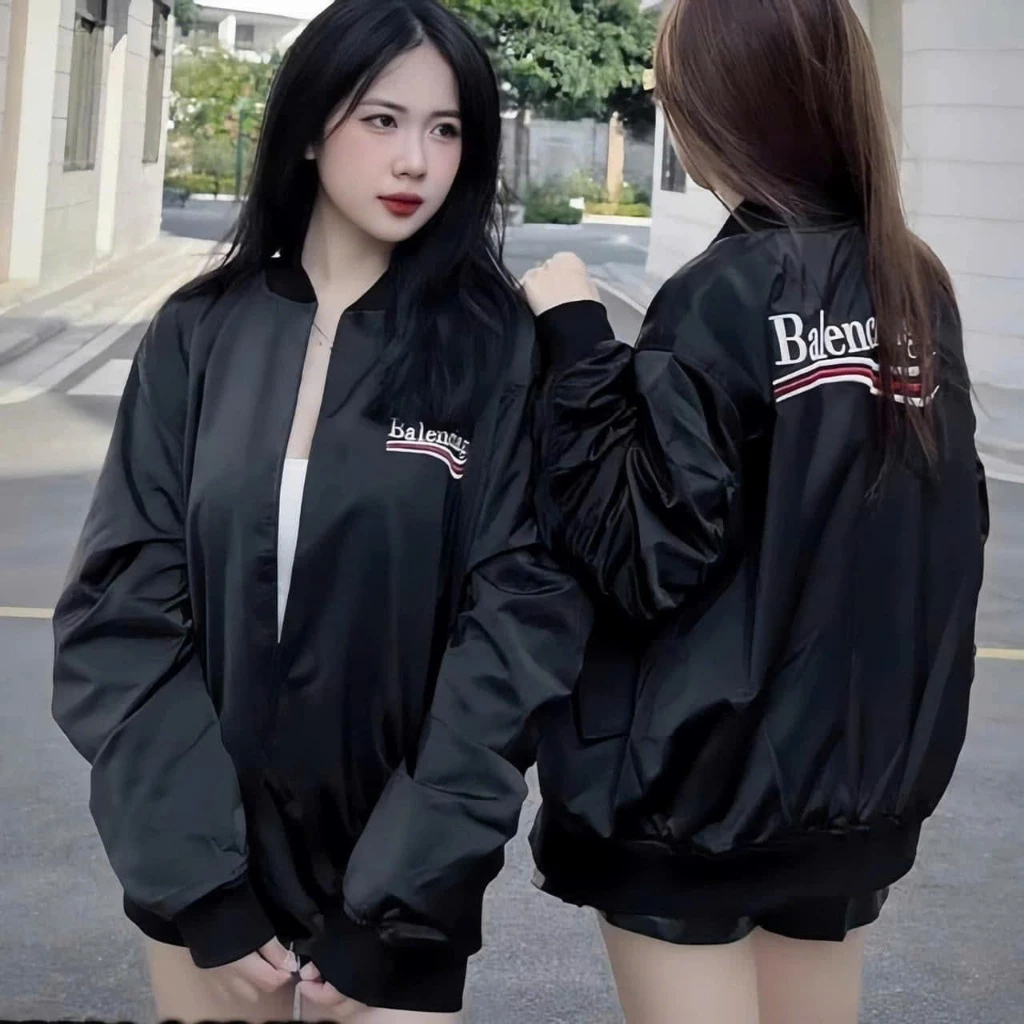 Áo Khoác Gió Bomber Balen Mẫu 2 Lớp Siêu Sịn - Áo Gió Nam Nữ Bờ Len Chính Hãng Logo Thêu Cao Cấp