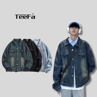  Áo Khoác Jean Teefa Unisex Nam Nữ - Form Rộng Basic Màu Đen Wash Phong Cách Hàn Quốc Hiện Đại 