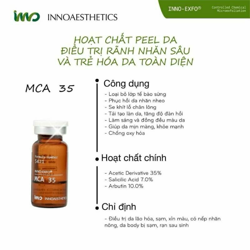 [ lẻ 1 lọ ] Tinh chất peel da giảm nếp nhăn trẻ hóa da INNO - EXFO MCA 35 - 5ml/ lọ