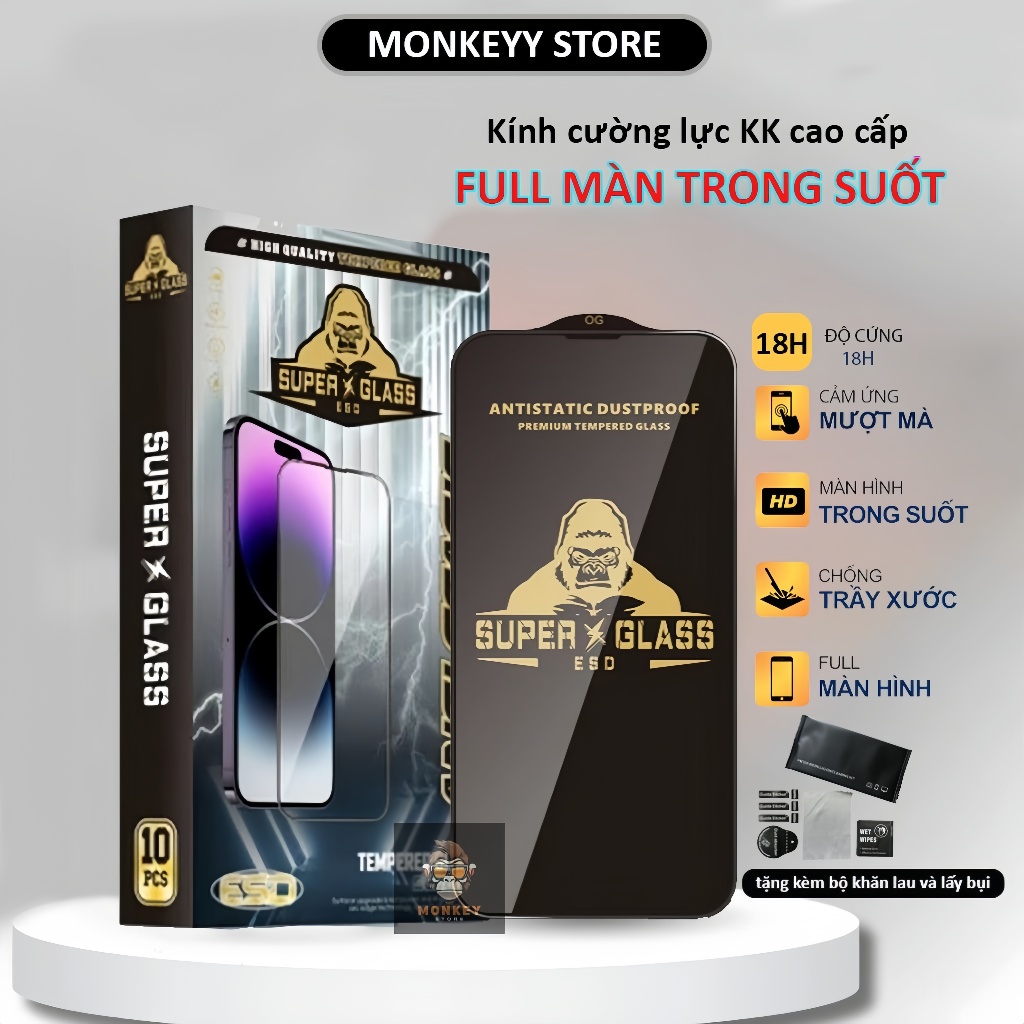 Cường lực Samsung A40S,A42 5G,A50,A50S,A51,A52,A52 5G,A52S,A52S 5G,A53 5G,A54 5G KK đen full màn cao