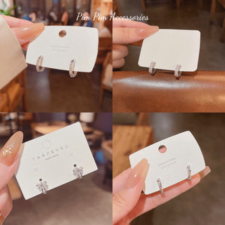  Khuyên Tai Nữ Mạ Bạc S925 Kiểu Dáng Trẻ Trung Gọn Nhẹ Bông Tai Hàn Quốc 