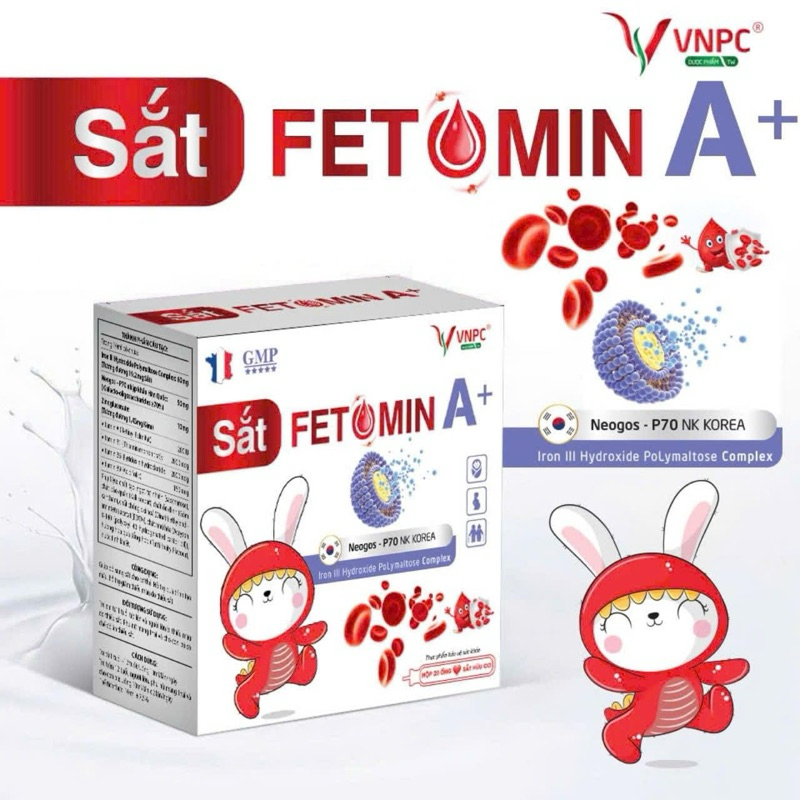 Sắt fetomin A+ hộp 20 ống