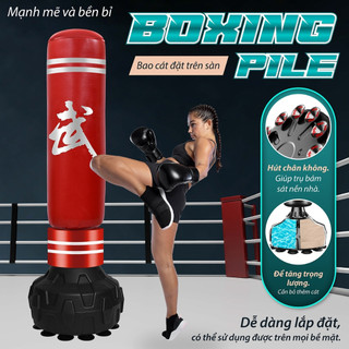 [MALL] BG Trụ đấm bốc Boxing Pile BG Red/Black mẫu hót 2025, chất liệu PU cao cấp