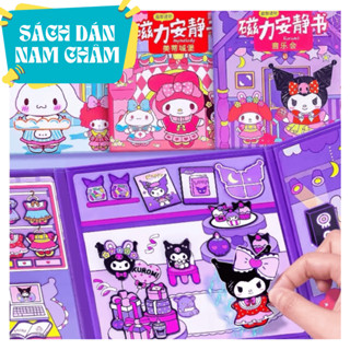 Sách Sticker bóc dán nam châm cho bé Kuromi, Melody, Baby Three, Cinamoroll, Hello Kitty, Capybara